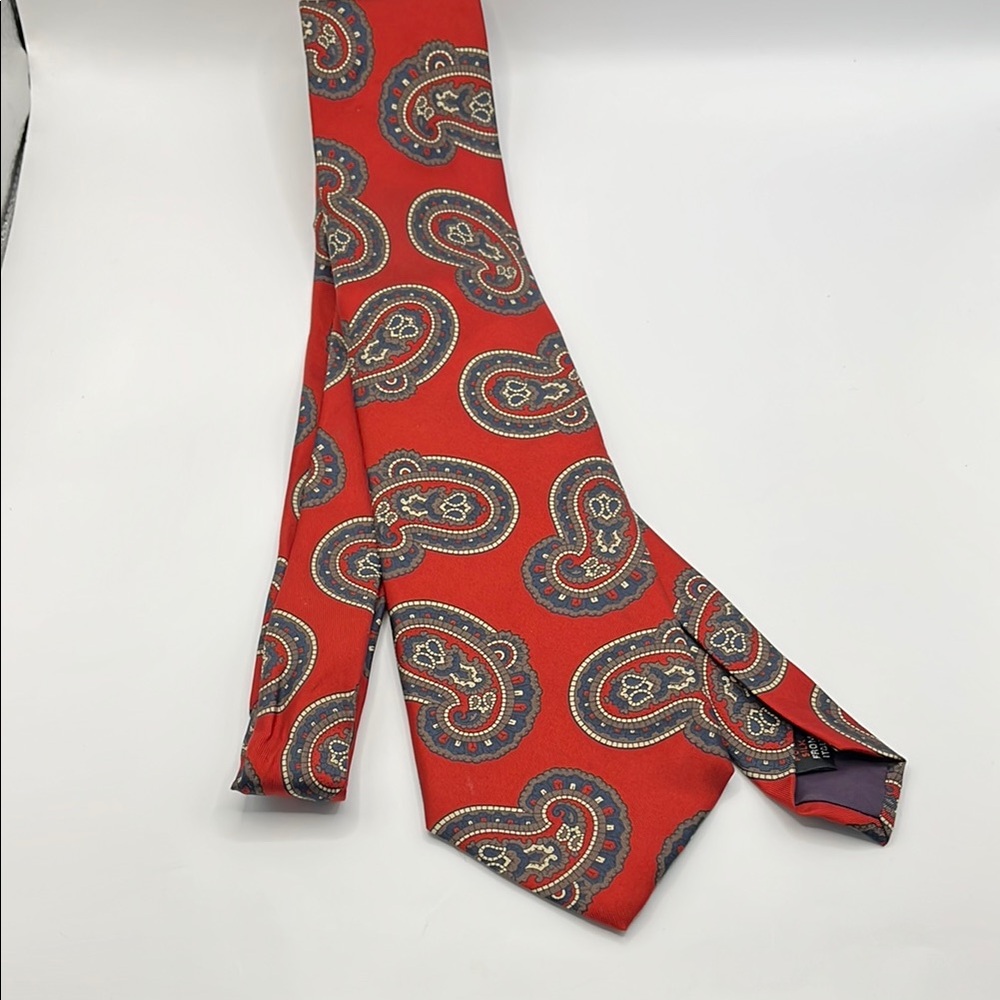 Red and Blue Paisley Silk Tie